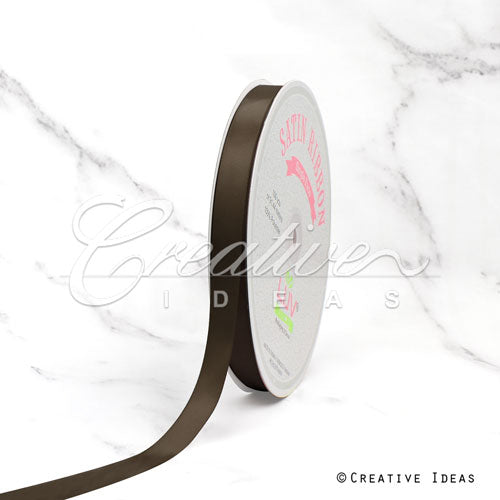 5/8" Single Face Satin Ribbon - 100 Yards (Brown)