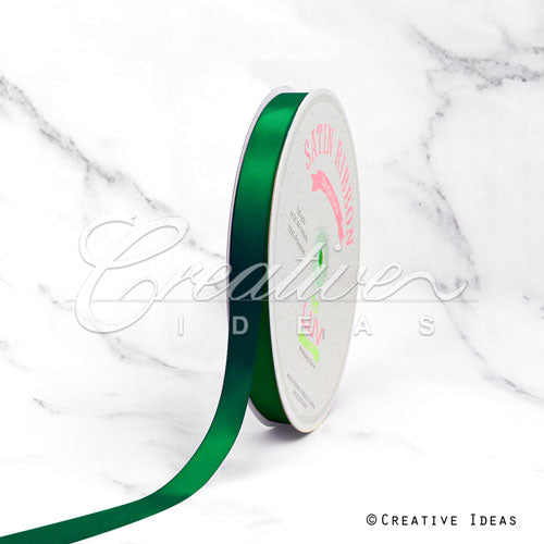 5/8" Single Face Satin Ribbon - 100 Yards (Emerald Green)