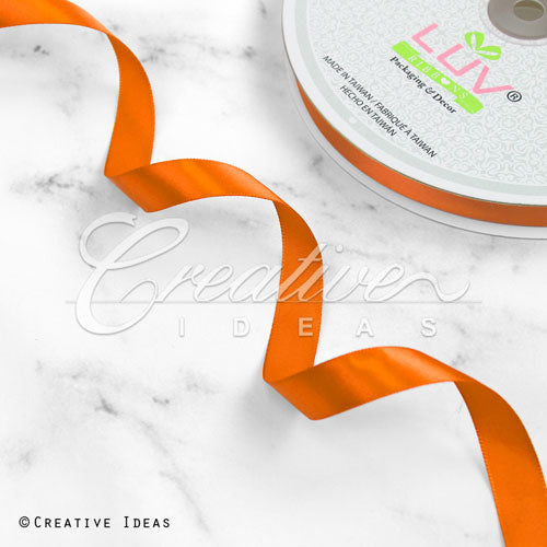 5/8" Single Face Satin Ribbon - 100 Yards (Orange)