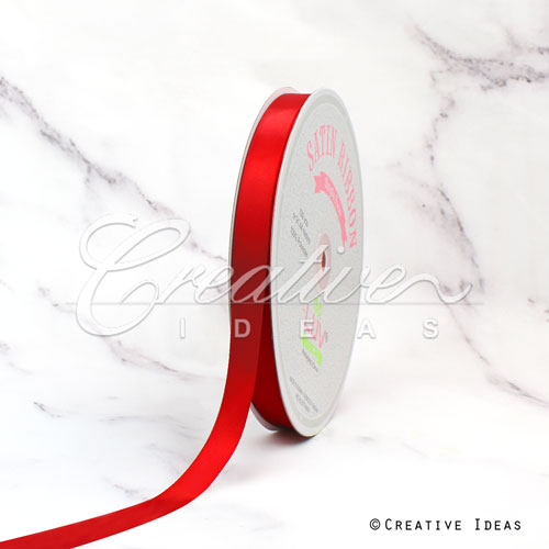 5/8" Single Face Satin Ribbon - 100 Yards (Red)