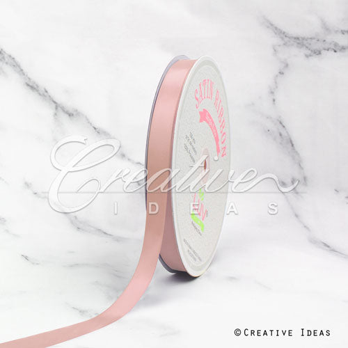 5/8" Single Face Satin Ribbon - 100 Yards (Rose Gold)