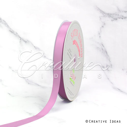 5/8" Single Face Satin Ribbon - 100 Yards (Rosy Mauve)
