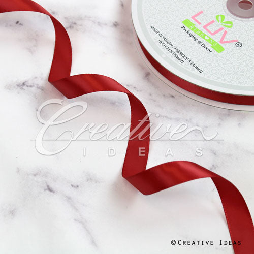 5/8" Single Face Satin Ribbon - 100 Yards (Scarlet Red)