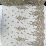Beaded 3D Floral Lace Mesh