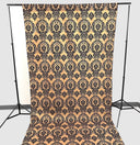 Damask Flocking Taffeta Fabric - Black Flocking Damask, 5 Feet Wide, 1 Panel (1 Panel)