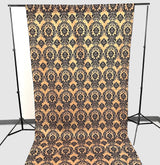 Damask Flocking Taffeta Fabric - Black Flocking Damask, 5 Feet Wide, 1 Panel (1 Panel)