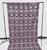 Damask Flocking Taffeta Fabric - Black Flocking Damask, 5 Feet Wide, 1 Panel (1 Panel)