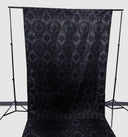 Damask Flocking Taffeta Fabric - Black Flocking Damask, 5 Feet Wide, 1 Panel (1 Panel)