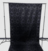Damask Flocking Taffeta Fabric - Black Flocking Damask, 5 Feet Wide, 1 Panel (1 Panel)