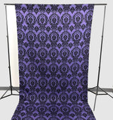 Damask Flocking Taffeta Fabric - Black Flocking Damask, 5 Feet Wide, 1 Panel (1 Panel)