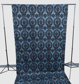 Damask Flocking Taffeta Fabric - Black Flocking Damask, 5 Feet Wide, 1 Panel (1 Panel)
