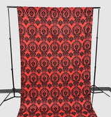 Damask Flocking Taffeta Fabric - Black Flocking Damask, 5 Feet Wide, 1 Panel (1 Panel)
