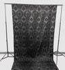 Damask Flocking Taffeta Fabric - Black Flocking Damask, 5 Feet Wide, 1 Panel (1 Panel)