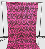 Damask Flocking Taffeta Fabric - Black Flocking Damask, 5 Feet Wide, 1 Panel (1 Panel)