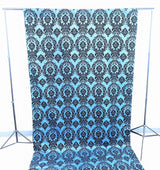 Damask Flocking Taffeta Fabric - Black Flocking Damask, 5 Feet Wide, 1 Panel (1 Panel)