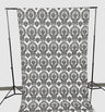 Damask Flocking Taffeta Fabric - Black Flocking Damask, 5 Feet Wide, 1 Panel (1 Panel)