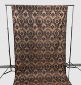 Damask Flocking Taffeta Fabric - Black Flocking Damask, 5 Feet Wide, 1 Panel (1 Panel)