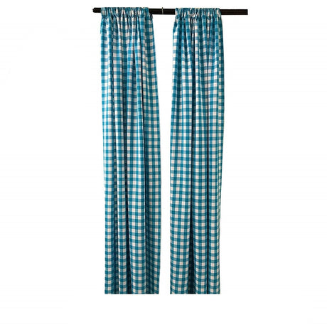 Buffalo Checkered Country Plaid Gingham Checkered Polyester Fabric - White And Red, 5 Feet Wide X 10 Feet High (1 Pair)