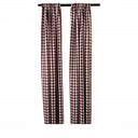 Buffalo Checkered Country Plaid Gingham Checkered Polyester Fabric - White And Red, 5 Feet Wide X 10 Feet High (1 Pair)