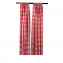 Buffalo Checkered Country Plaid Gingham Checkered Polyester Fabric - White And Red, 5 Feet Wide X 10 Feet High (1 Pair)