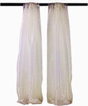 Polyester Sheer Mirror Organza Fabric - Backdrop Drape Curtain Panels, Room Divider, 5 Feet Wide X 10 Feet High (1 Pair)