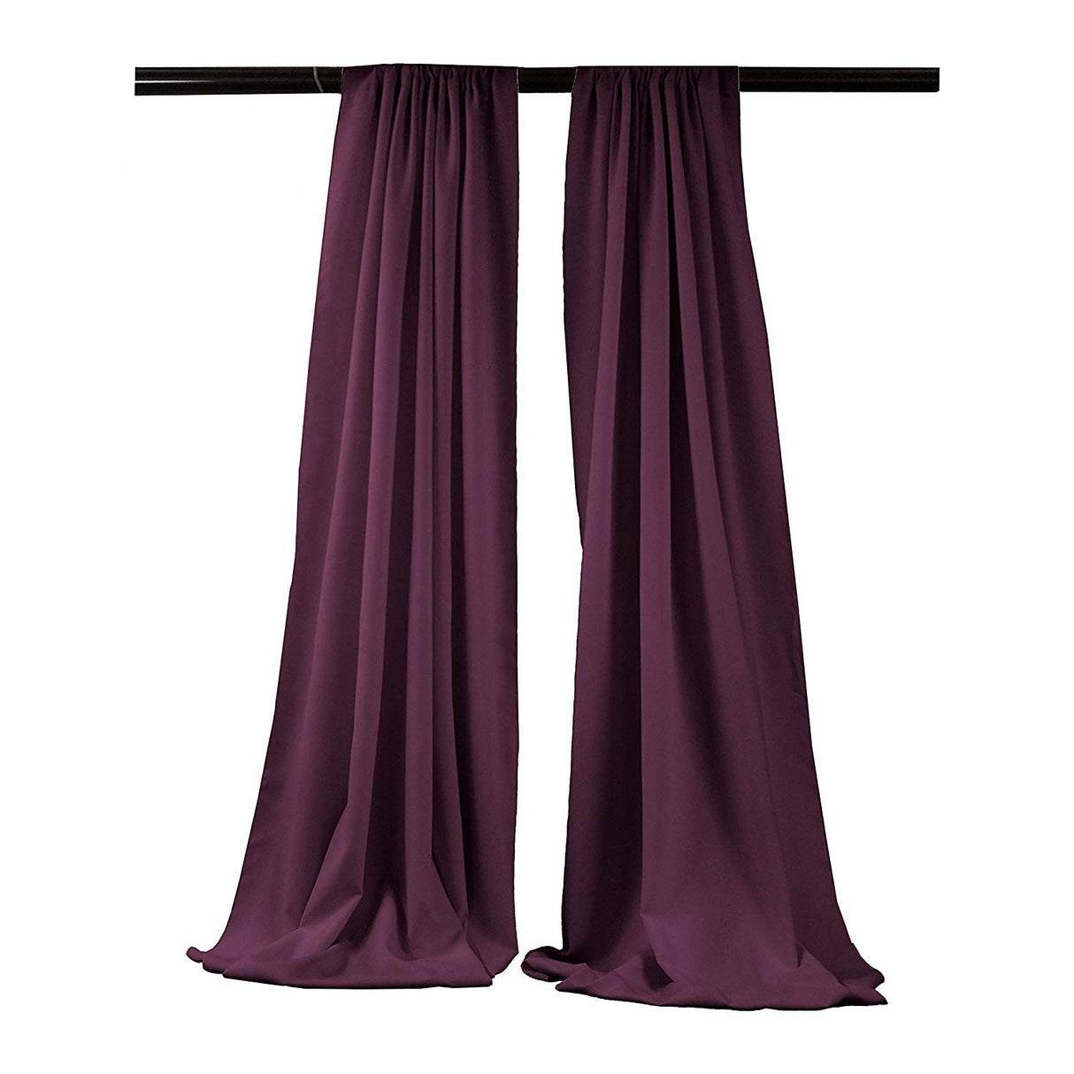 Polyester Seamless Backdrop Drape Fabric - Solid Color, 5' Width X 15' Height (2 Panels)