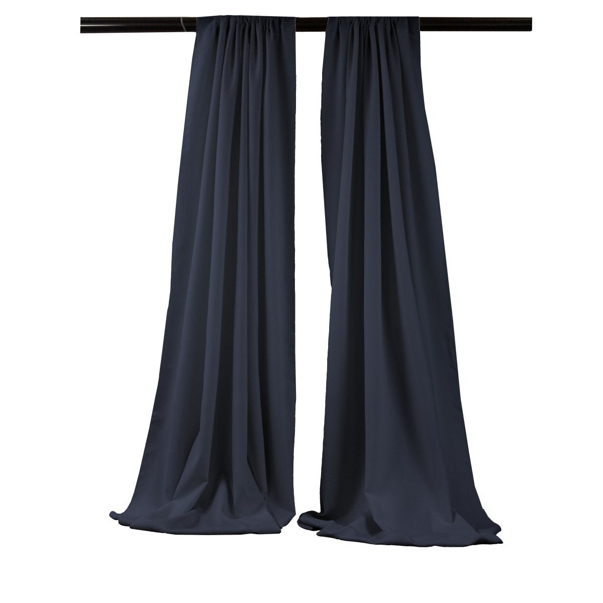 Polyester Seamless Backdrop Drape Curtain Fabric - 5 Feet Wide x 20 Feet High, 4" Rod Pocket, 2 Panels (2 Panels)