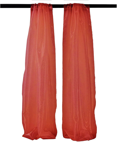 Polyester Sheer Mirror Organza Fabric - Backdrop Drape Curtain Panels, Room Divider, 5 Feet Wide X 20 Feet High (1 Pair)