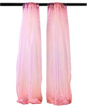 Polyester Sheer Mirror Organza Fabric - Backdrop Drape, Curtain Panels, Room Divider, 5 Feet Wide X 20 Feet High (1 Pair)