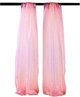 Polyester Sheer Mirror Organza Fabric - Backdrop Drape, Curtain Panels, Room Divider, 5 Feet Wide X 20 Feet High (1 Pair)