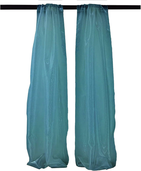Polyester Sheer Mirror Organza Fabric - Backdrop Drape Curtain Panels, Room Divider, 5 Feet Wide X 20 Feet High (1 Pair)