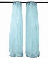 Polyester Sheer Mirror Organza Fabric - Backdrop Drape, Curtain Panels, Room Divider, 5 Feet Wide X 20 Feet High (1 Pair)
