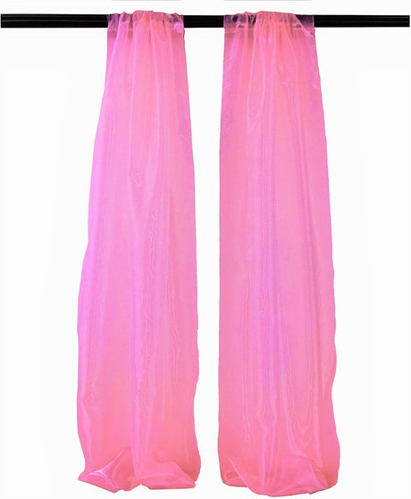 Polyester Sheer Mirror Organza Fabric - Backdrop Drape, Curtain Panels, Room Divider, 5 Feet Wide X 20 Feet High (1 Pair)