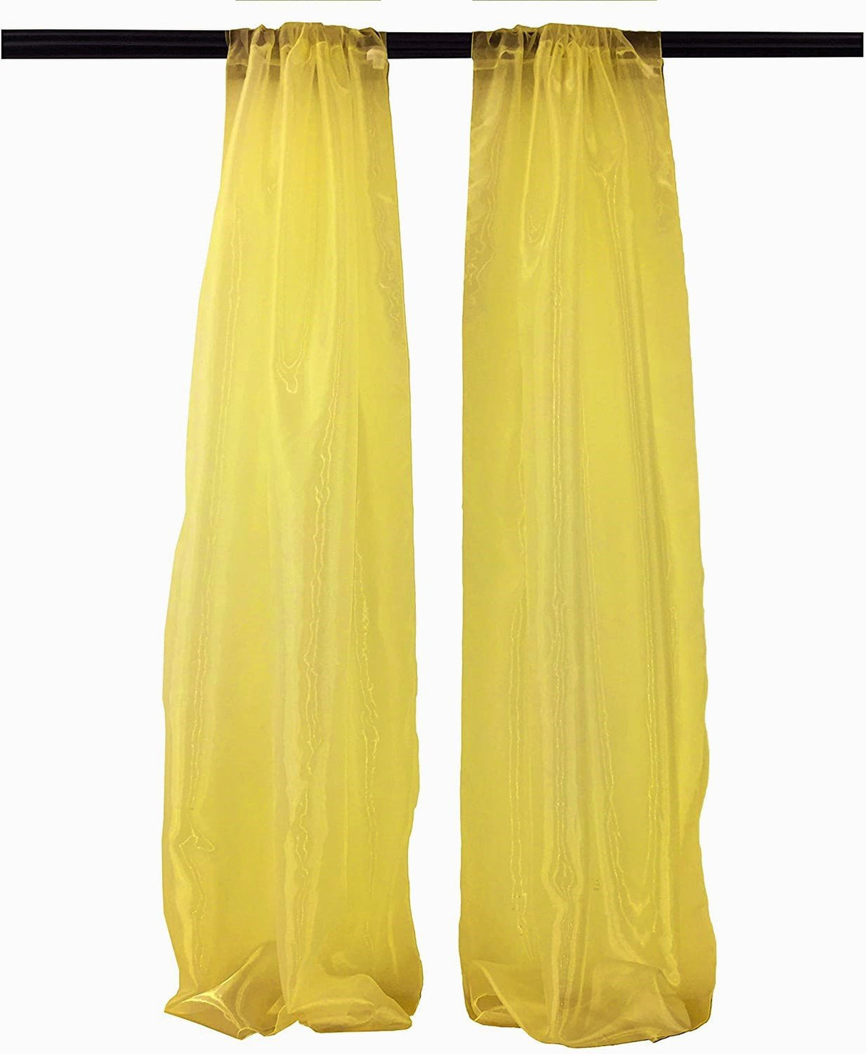 Polyester Sheer Mirror Organza Fabric - Backdrop Drape Curtain Panels, Room Divider, 5 Feet Wide X 20 Feet High (1 Pair)