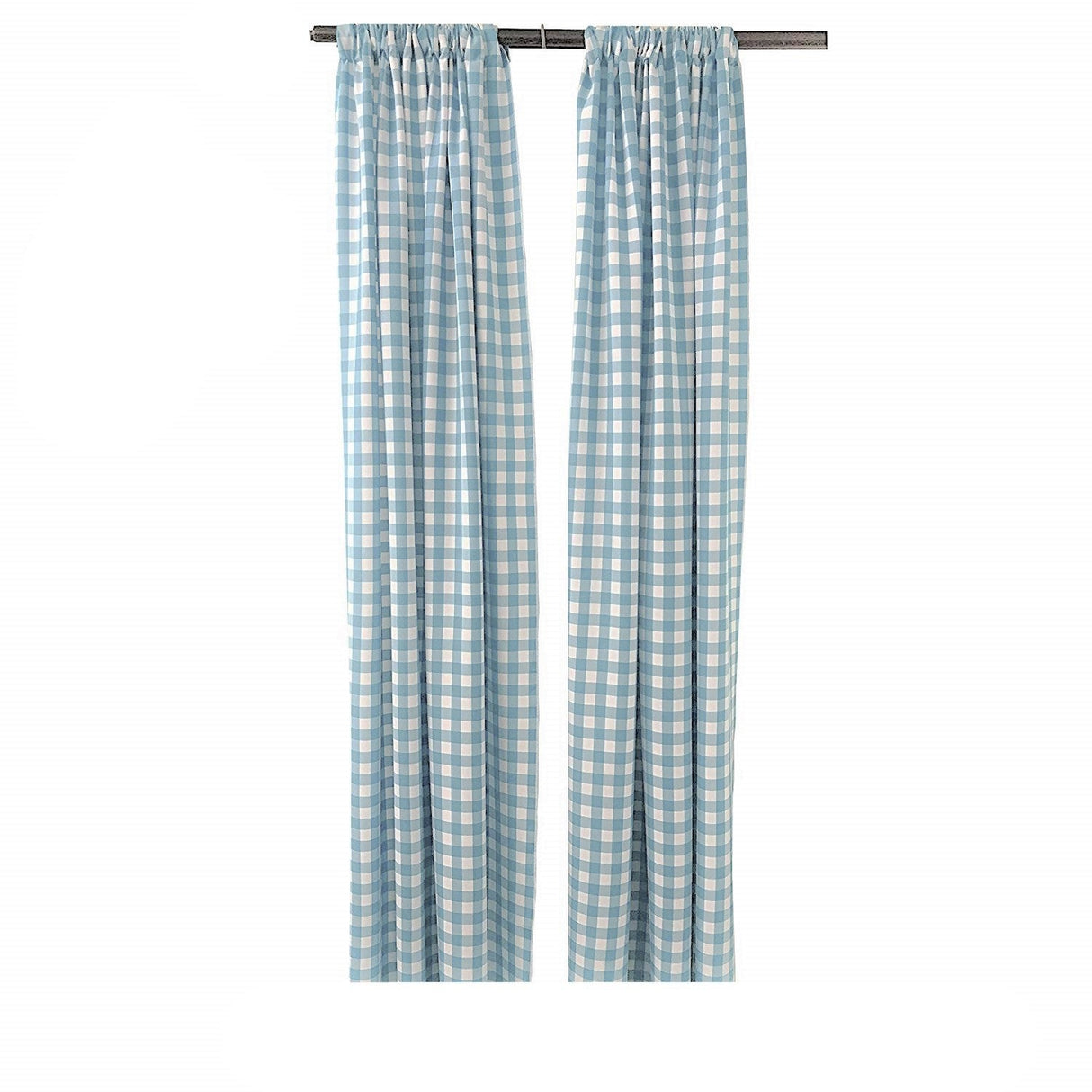 Buffalo Checkered Country Plaid Gingham Polyester Fabric - White And Black Checkered, 5 Feet Wide X 6 Feet High (1 Pair)