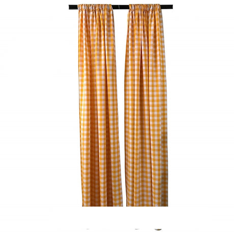 Buffalo Checkered Country Plaid Gingham Polyester Fabric - White And Black Checkered, 5 Feet Wide X 6 Feet High (1 Pair)