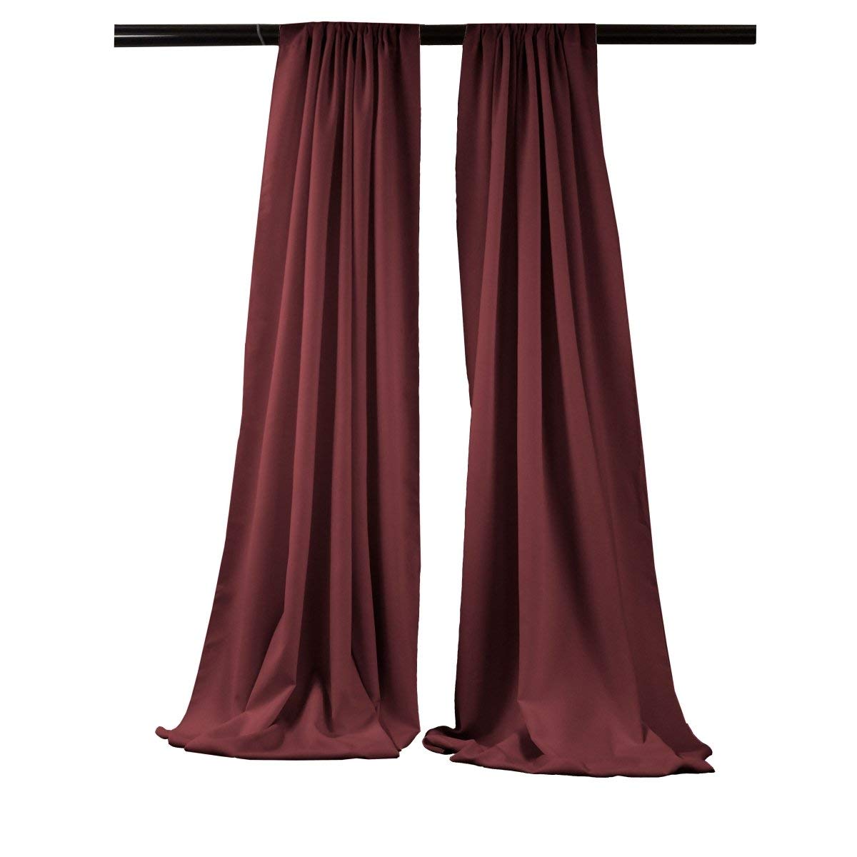 Polyester Poplin Fabric - Backdrop Drape Curtain Panel, Room Divider, 5 Feet Wide x 8 Feet High, 1 Pair