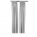 Buffalo Checkered Country Plaid Gingham Polyester Fabric - White & Black, 5 Feet Wide x 9 Feet High (1 Pair)