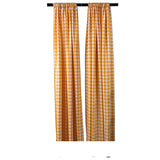 Buffalo Checkered Country Plaid Gingham Polyester Fabric - White & Black, 5 Feet Wide x 9 Feet High (1 Pair)