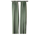Buffalo Checkered Country Plaid Gingham Polyester Fabric - White & Black, 5 Feet Wide x 9 Feet High (1 Pair)