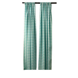 Buffalo Checkered Country Plaid Gingham Polyester Fabric - White & Black, 5 Feet Wide x 9 Feet High (1 Pair)
