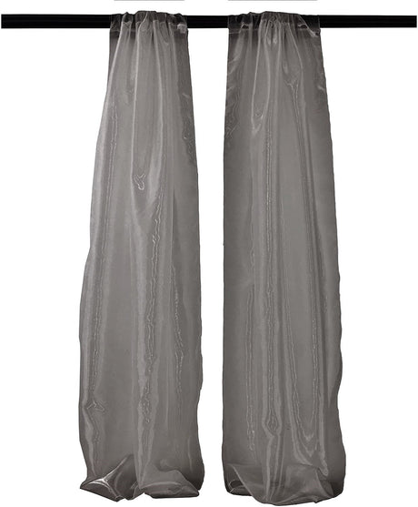 Polyester Sheer Mirror Organza Fabric - Backdrop Drape Curtain Panels, Room Divider, 5' Width X 9' Height (1 Pair)