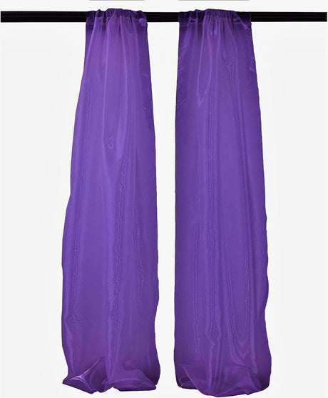 Polyester Sheer Mirror Organza Fabric - Backdrop Drape Curtain Panels, Room Divider, 5' Width X 9' Height (1 Pair)