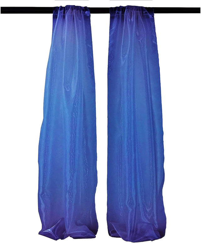 Polyester Sheer Mirror Organza Fabric - Backdrop Drape Curtain Panels, Room Divider, 5' Width X 9' Height (1 Pair)
