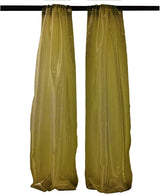Polyester Sheer Mirror Organza Fabric - Backdrop Drape Curtain Panels, Room Divider, 5' Width X 9' Height (1 Pair)