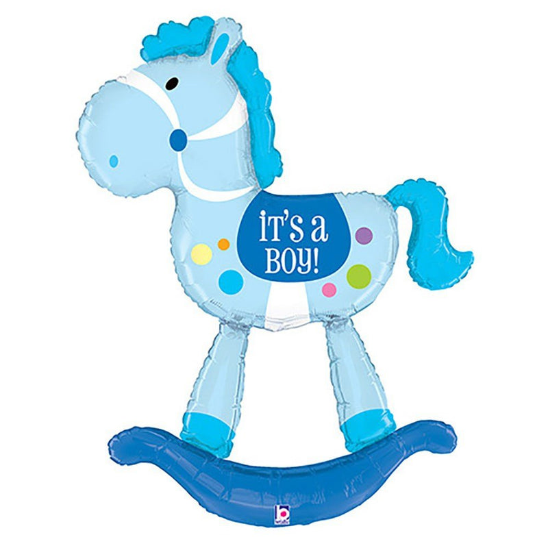 Foil Balloon Baby Boy Special Delivery Rocking Horse