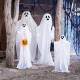 5 Ft. 2 3/4" Light-Up Ghost Family Standing Halloween Decorations – 4 Pc.
