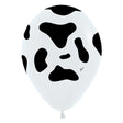 Latex Balloons 5 Inch Cow Print White