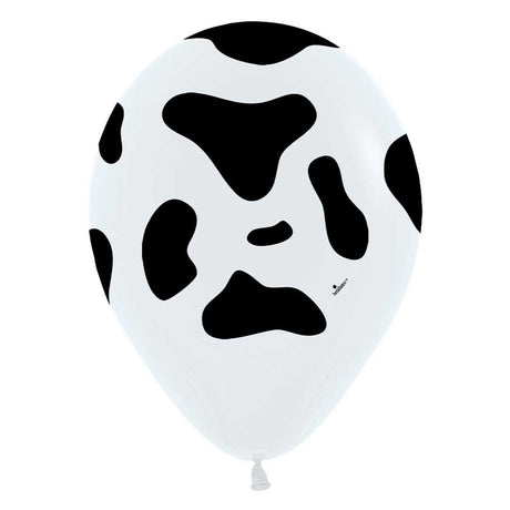 Latex Balloons 5 Inch Cow Print White