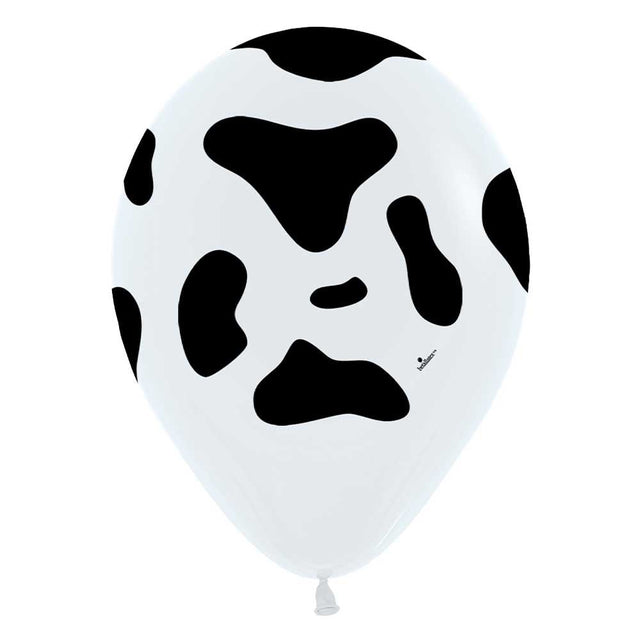Latex Balloons 5 Inch Cow Print White